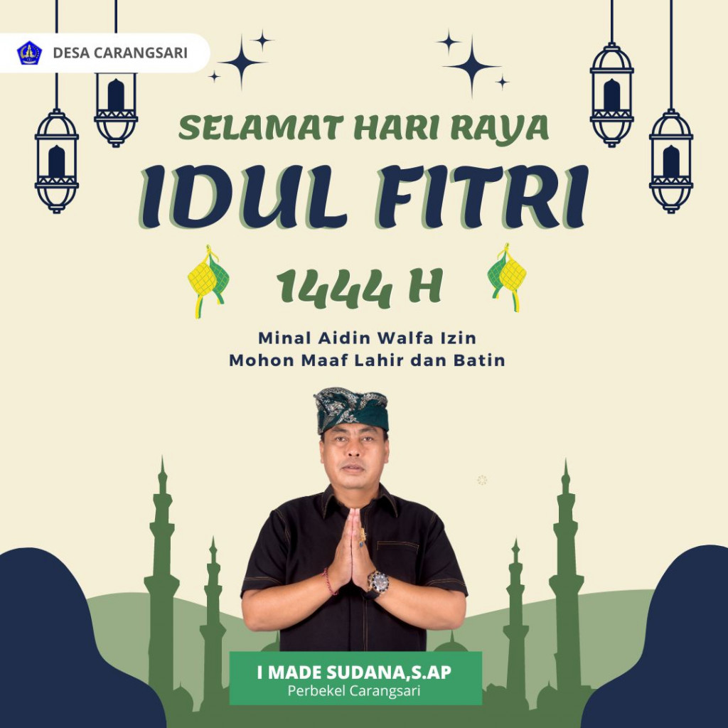 Pemerintah Desa Carangsari mengucapkan Selamat Hari Raya Idul Fitri 1444 Hijriah